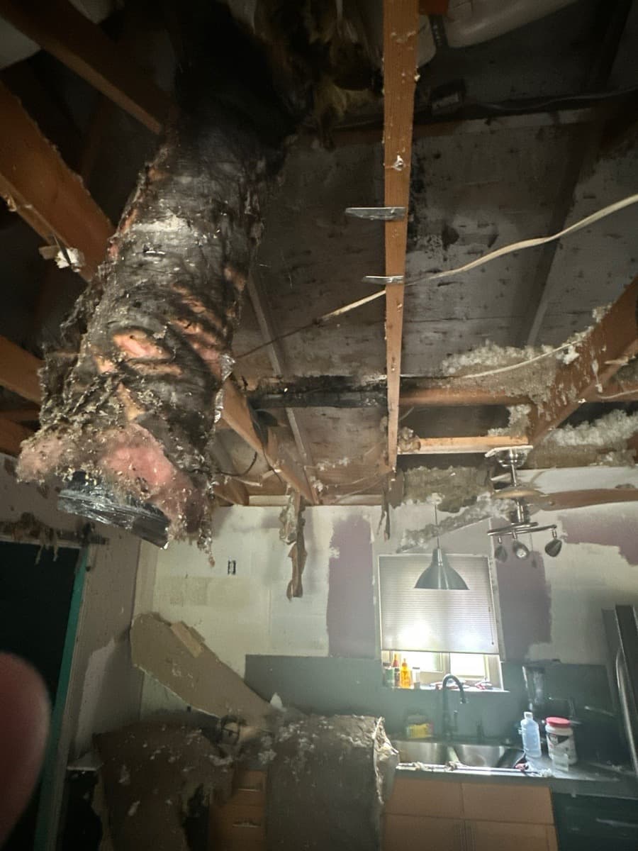 Ceiling collapse from water intrusion